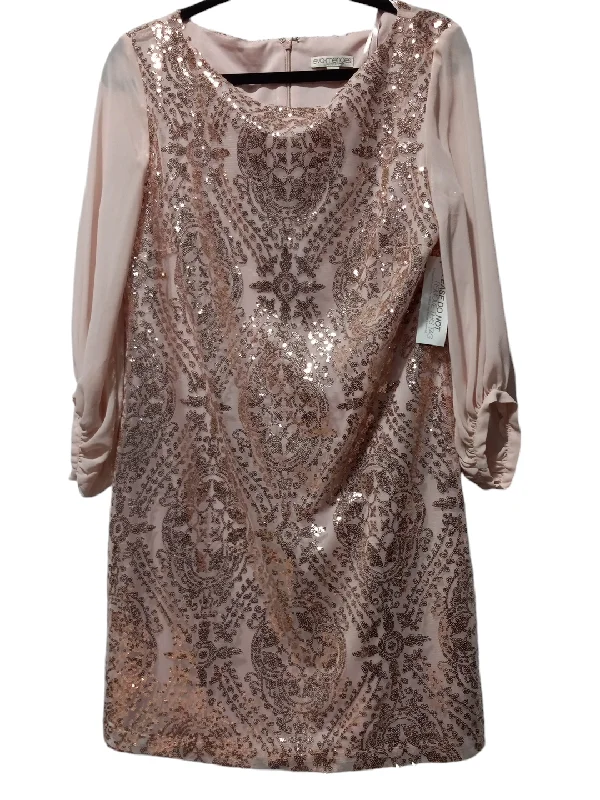 Dress Party Midi By Eva Mendes In Gold & Pink, Size: 10 Cozy Ribbed Knit Midi Dress