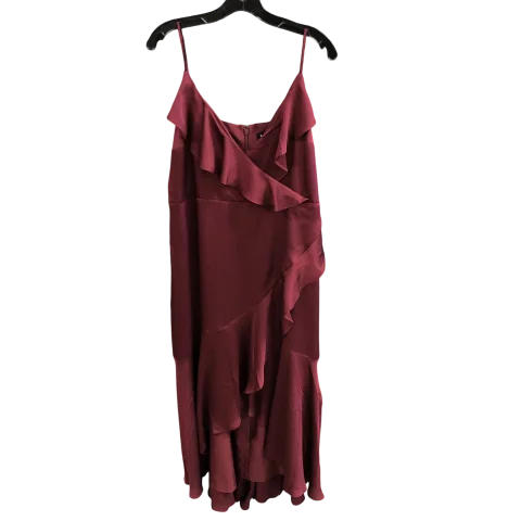 Dress Party Midi By Express In Purple, Size: Xl Stylish Midi Dress with Cuffs
