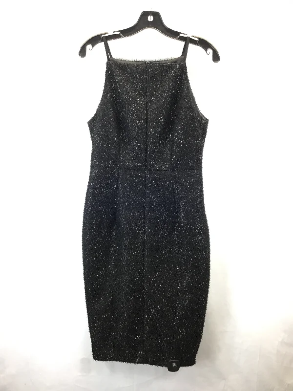 Dress Party Midi By H&m In Black, Size: 10 Fashionable Fitted Midi Dress