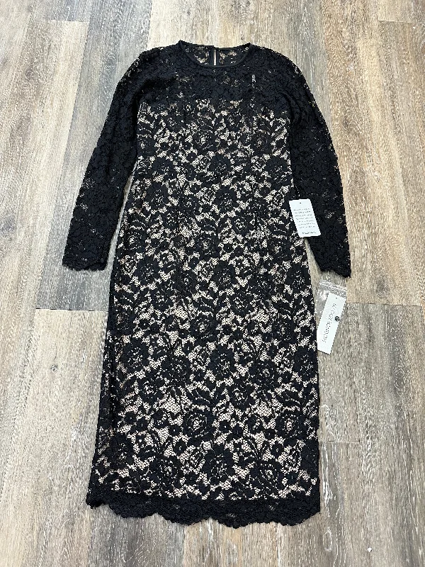 Dress Party Midi By Maggy London In Black, Size: 2 Stylish Satin Midi Dress
