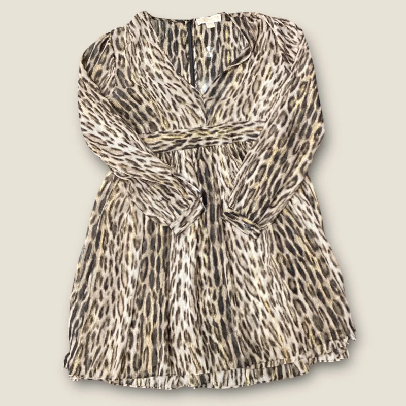 Dress Party Midi By Michael By Michael Kors In Animal Print, Size: 10 Elegant Faux Wrap Midi Dress