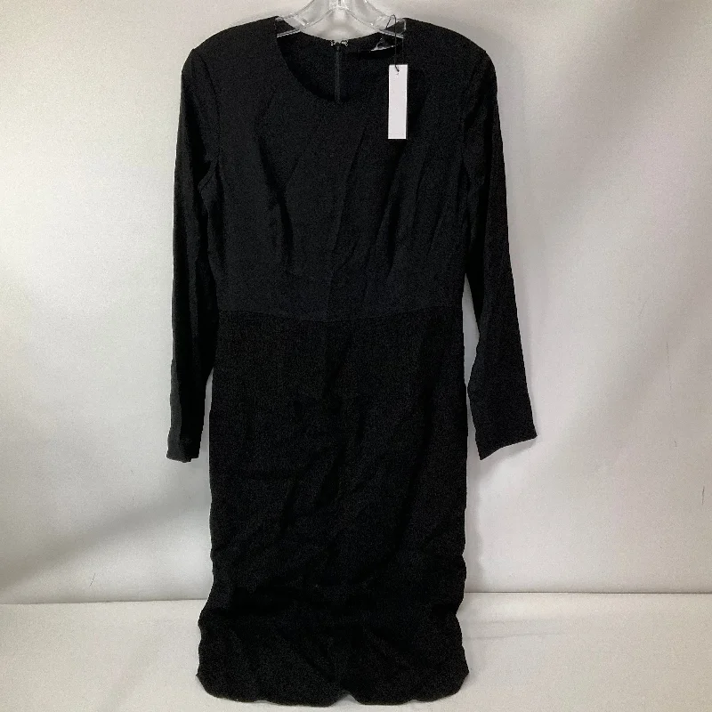 Dress Party Midi By Theory In Black, Size: 6 Trendy A-Line Midi Dress