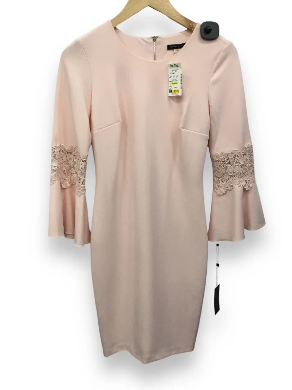 Dress Party Midi By Tommy Hilfiger In Pink, Size: Xs Elegant Lace Trim Midi Dress