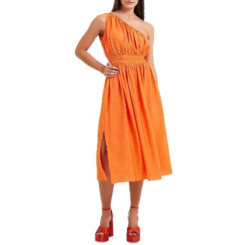 French Connection Womens Party Midi Fit & Flare Dress Elegant Lace Trim Midi Dress