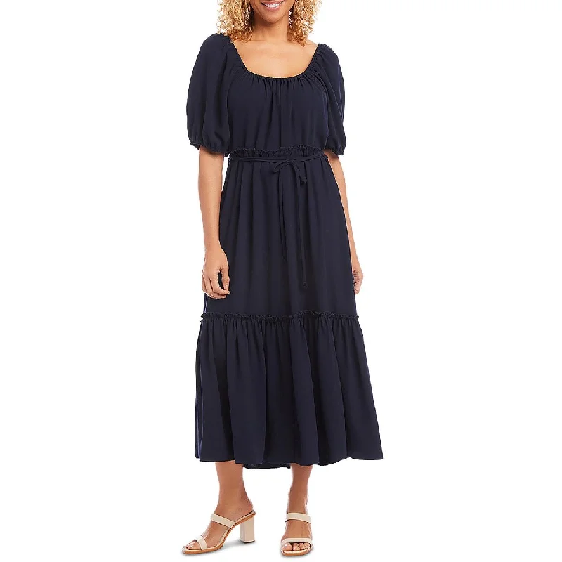 Karen Kane Womens Cocktail Midi Fit & Flare Dress Elegant Floral Midi Dress