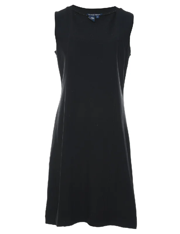 Midi Length Black Dress - M Stylish Wraparound Midi Dress