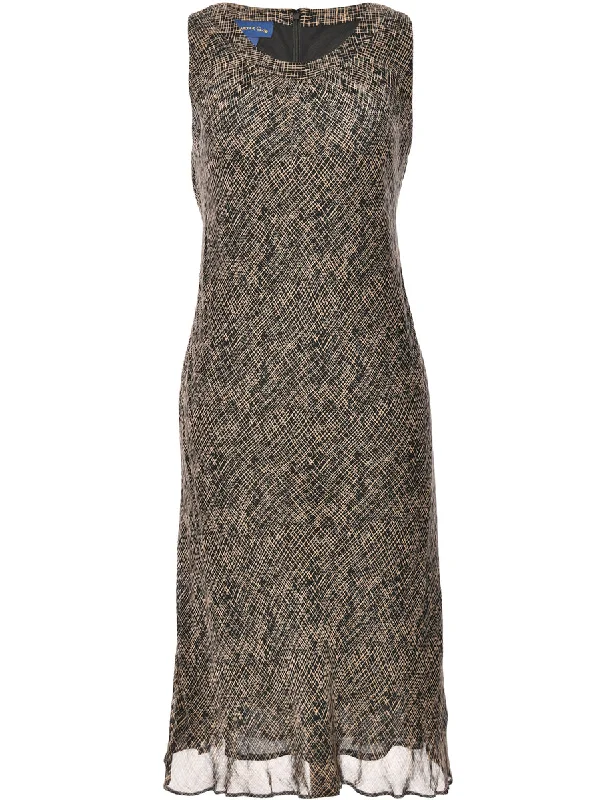 Midi Length Black Dress - M Trendy Square Neck Midi Dress