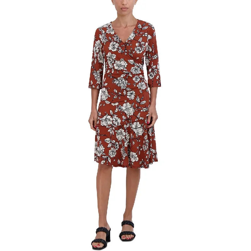 Signature By Robbie Bee Womens Petites Ruched Midi Fit & Flare Dress Trendy Off-Shoulder Button Midi Dress Signature By Robbie Bee Womens Petites Ruched Midi Fit & Flare Dress Trendy Off-Shoulder Button Midi Dress
