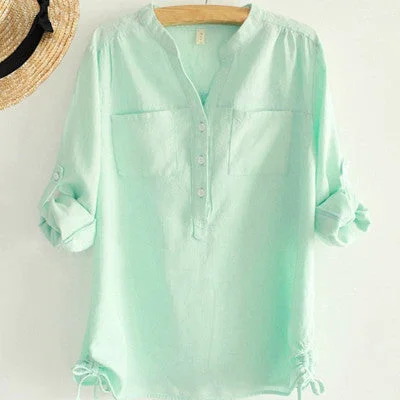 White Pleated Blouse Linen Shirt Women Clothes Womens Tops Cotton Ladies Office Shirts Long Sleeve Plus Size-- V-Neck T-Shirt Long Sleeve Cotton White Pleated Blouse Linen Shirt Women Clothes Womens Tops Cotton Ladies Office Shirts Long Sleeve Plus Size-- V-Neck T-Shirt Long Sleeve Cotton
