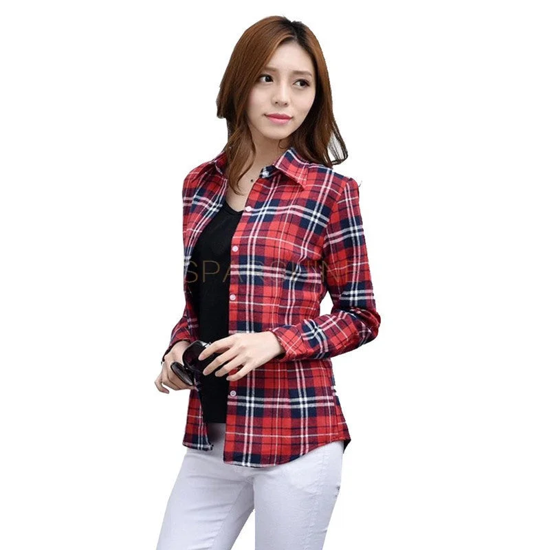 Fashion 22 Colors Girl's Plaid Flannel Shirt Female Long-Sleeved Shirts Ladies Large Size Women's Tops plus size-- Faux Fur Fabric Real Fur Fabric Shearling Fabric Fashion 22 Colors Girl's Plaid Flannel Shirt Female Long-Sleeved Shirts Ladies Large Size Women's Tops plus size-- Faux Fur Fabric Real Fur Fabric Shearling Fabric