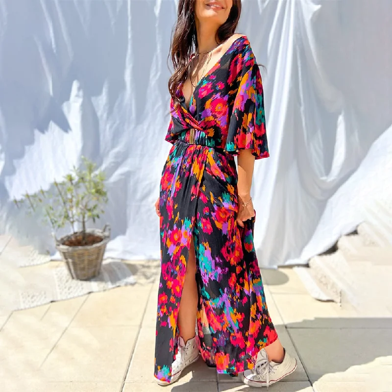 Zjkrl - Elegant Casual Long Dress Ruffles Slit A Line Sexy Deep V Neck Print Floral Vestidos Boho Evening Prom Maxi Dress Tunics New arrival Zjkrl - Elegant Casual Long Dress Ruffles Slit A Line Sexy Deep V Neck Print Floral Vestidos Boho Evening Prom Maxi Dress Tunics New arrival