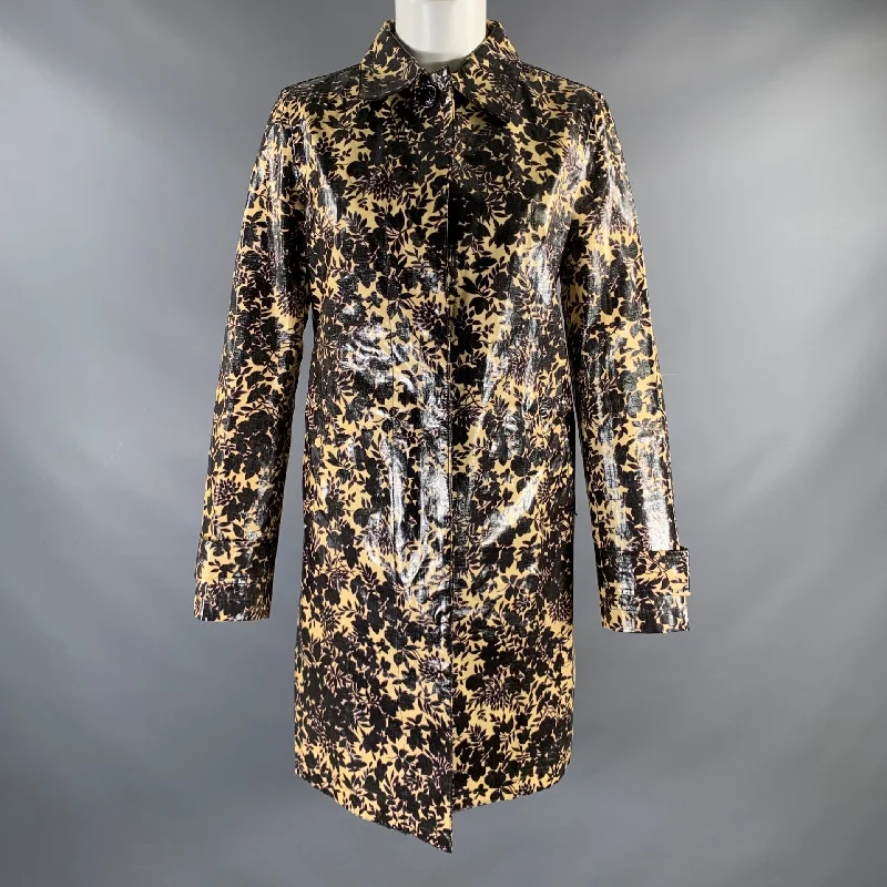MARC by MARC JACOBS Size M Brown Beige Cotton Polyurethane Floral Coat Cotton Linen Terry MARC by MARC JACOBS Size M Brown Beige Cotton Polyurethane Floral Coat Cotton Linen Terry