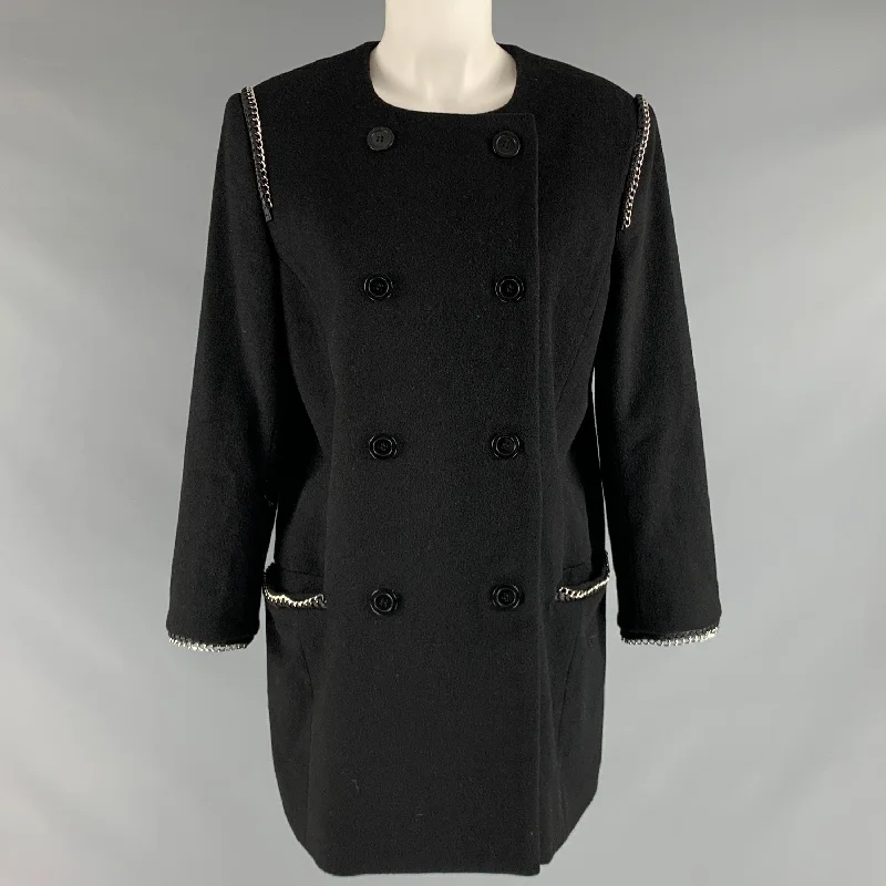 MALENE BIRGER Size 4 Black Wool Cashmere Double Breasted Coat Pockets Sleeves Lining MALENE BIRGER Size 4 Black Wool Cashmere Double Breasted Coat Pockets Sleeves Lining