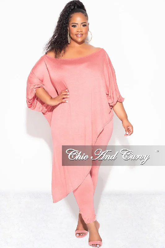 Final Sale Plus Size 2pc Set Off The Shoulder Top & Leggings in Mauve Fashionable Solid Color Tights Final Sale Plus Size 2pc Set Off The Shoulder Top & Leggings in Mauve Fashionable Solid Color Tights