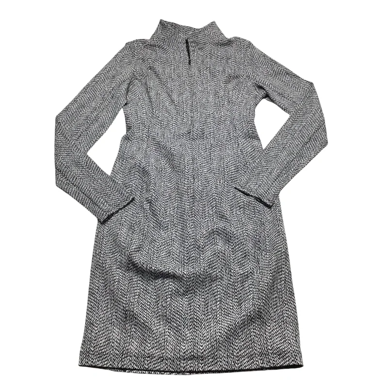 Dress Casual Midi By Athleta In Black & White, Size: M Comfortable Fit-and-Flare Midi Dress